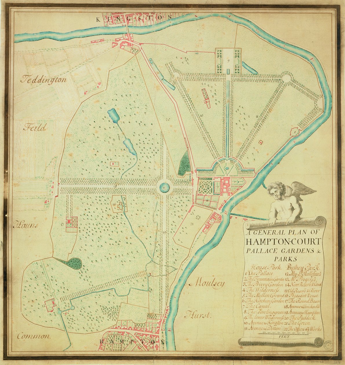 A General Plan of Hampton Court Palace Gardens and Parks by Charles Bridgeman