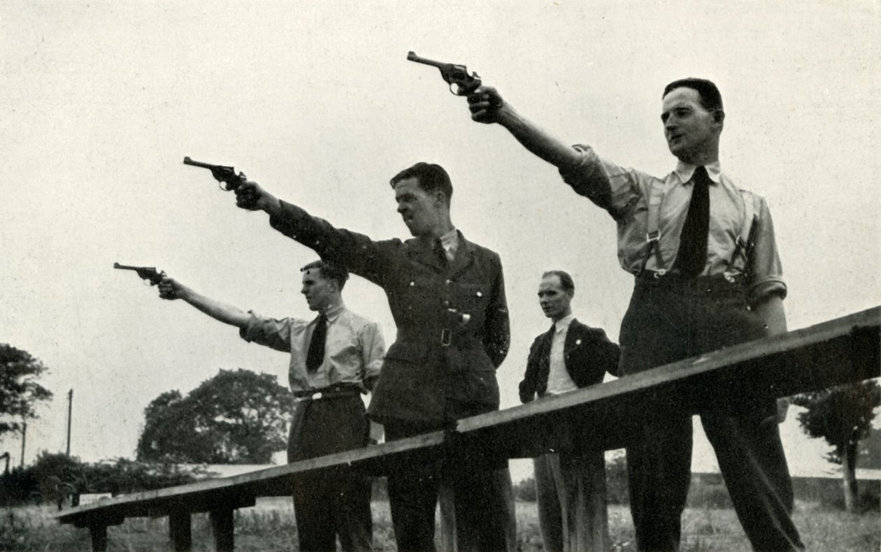 Revolver Practice at the Elementary Flying Training School, 1941 by Charles Brown