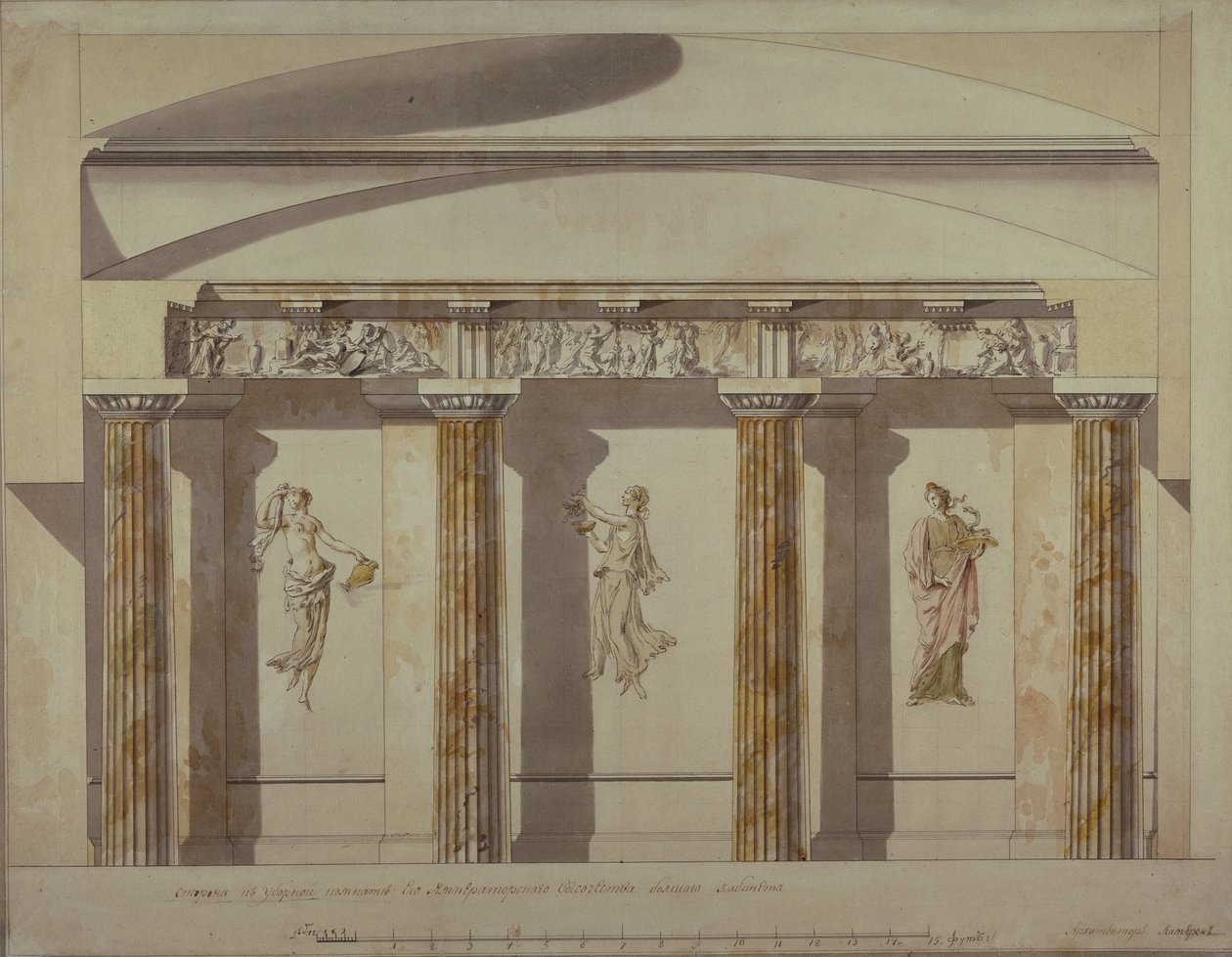 Design for the Large Cabinet in the Pavlovsk Palace by Charles Cameron
