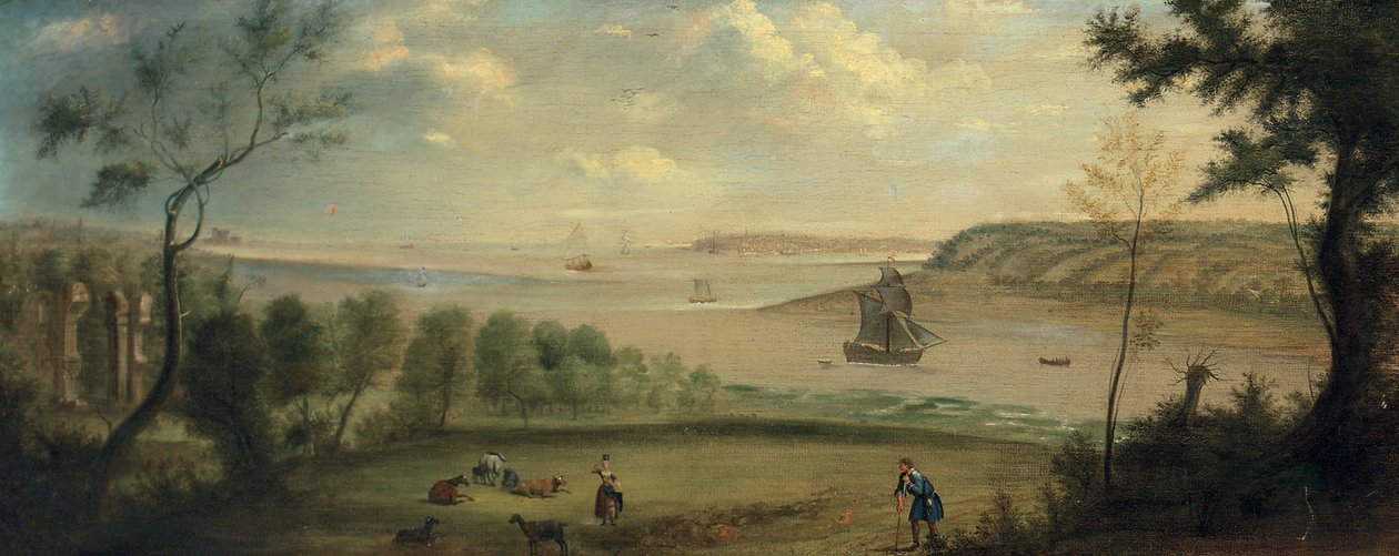 A Traveller Resting in the Grounds of Broke Hall, Suffolk by Charles Catton