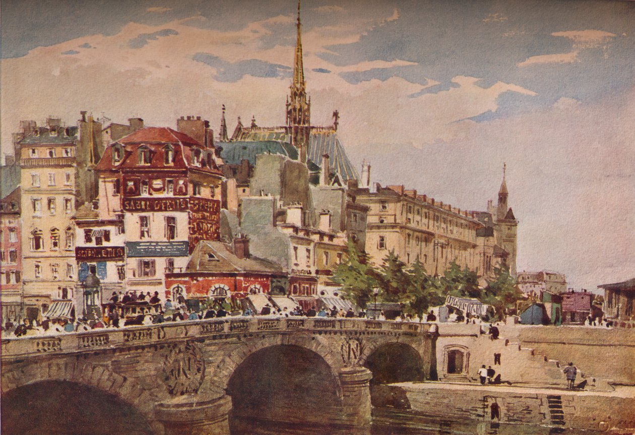 Paris from the Pont St Michel by Charles Claude Pyne