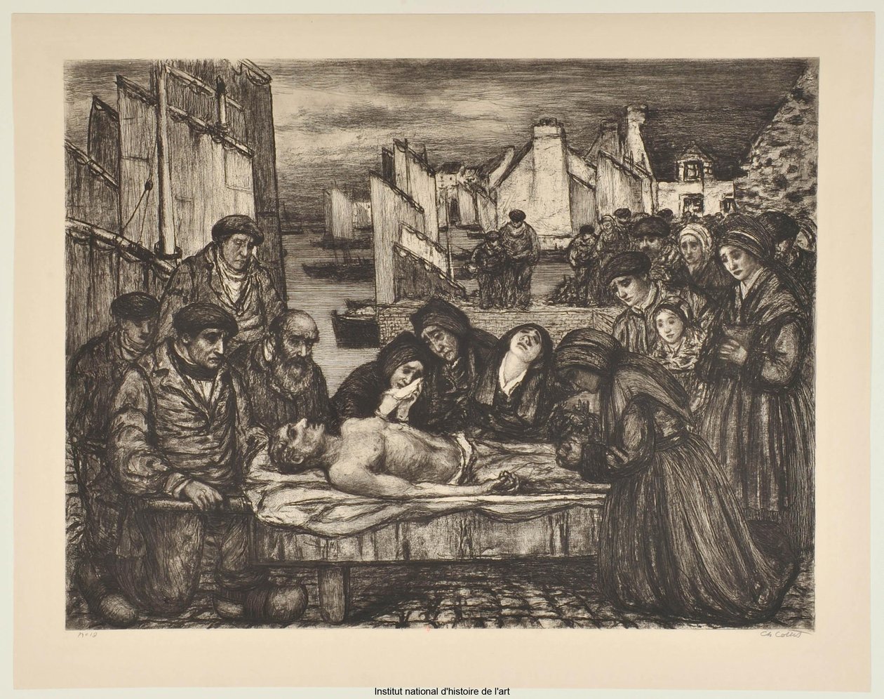 Pain in the Land of the Sea or The Victims of the Sea (proof a) by Charles Cottet