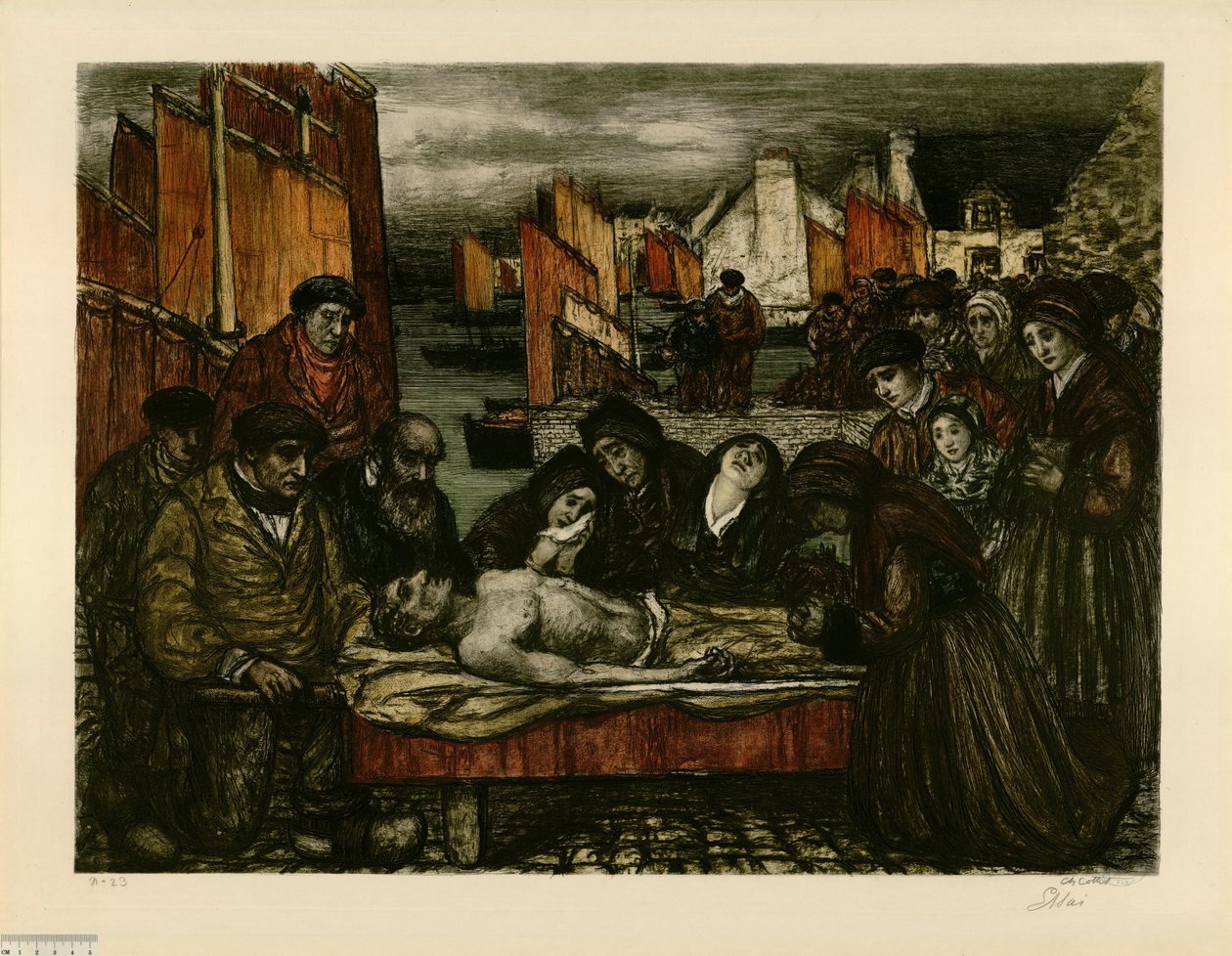 Sorrow at Sea or The Victims of the Sea (proof c) by Charles Cottet