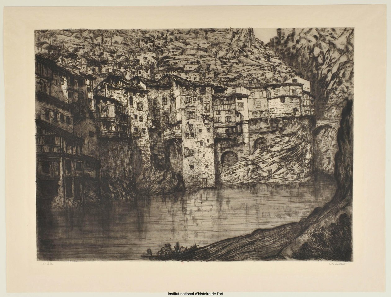 Pont-en-Royans (large plate) (proof a) by Charles Cottet