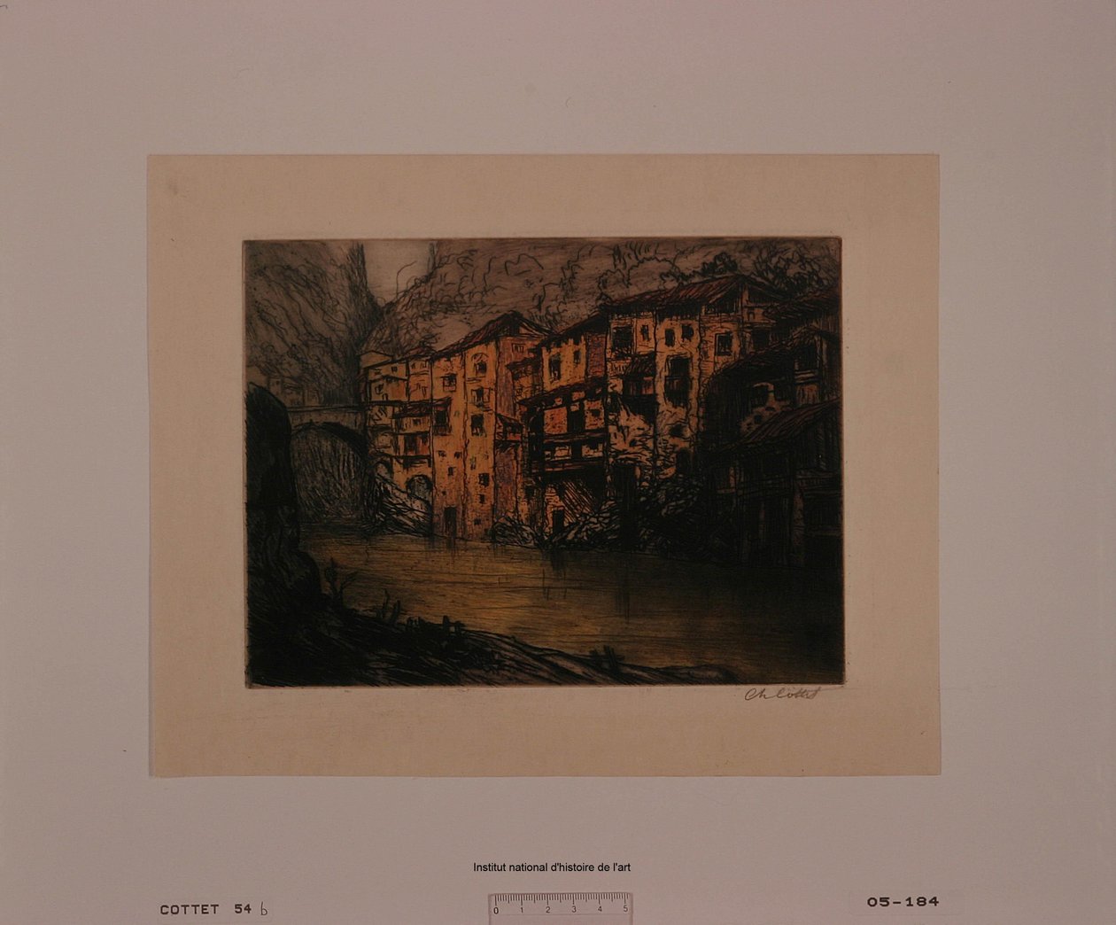 Pont en Royans (small plate) (proof b) by Charles Cottet