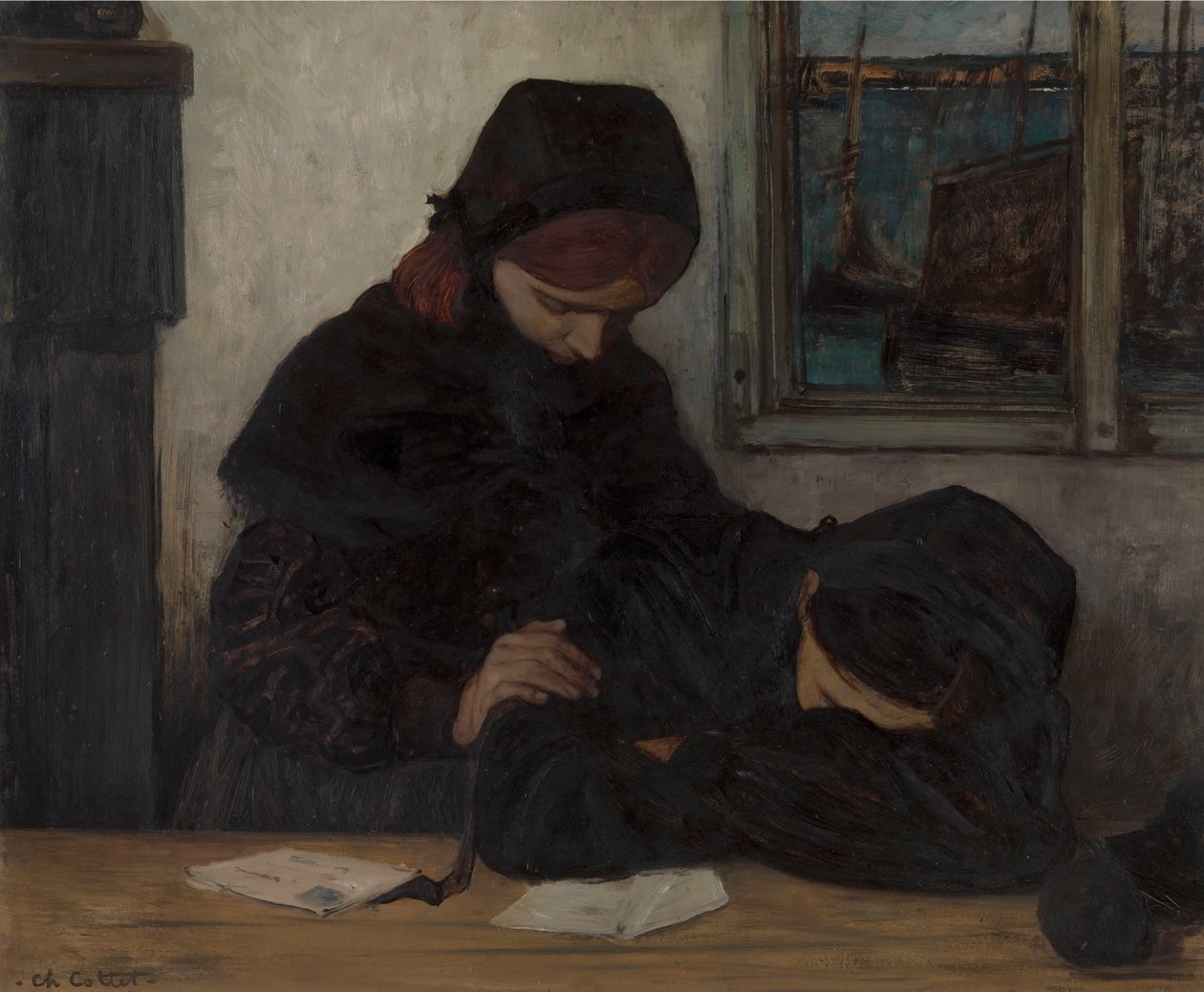 Mourning in Ouessant (Brittany) by Charles Cottet