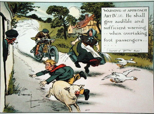 Warning of Approach. Art. IV.(5) He Shall Give Audible and Sufficient Warning...When Overtaking Foot Passengers by Charles Crombie