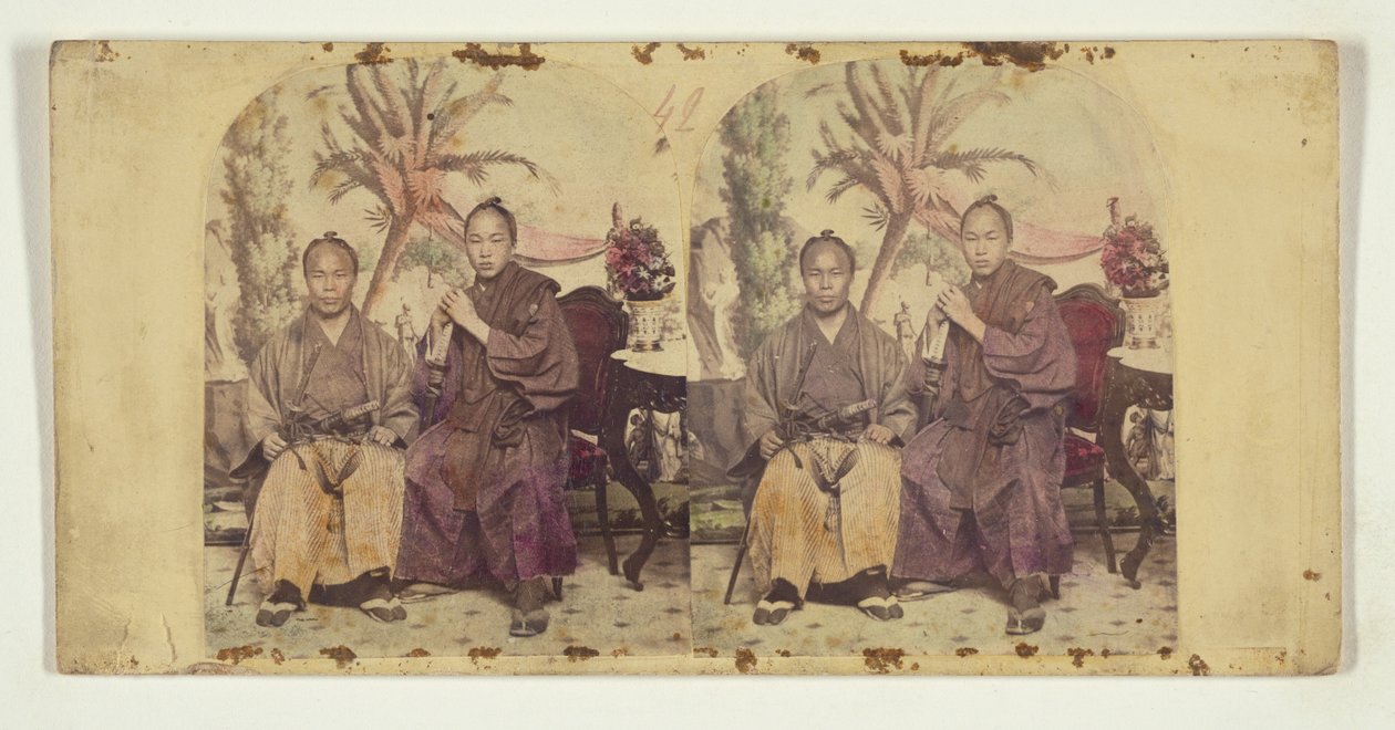 Two Members of the First Japanese Diplomatic Mission to the United States: Unidentified Member (L) and Tateishi Onojirō-Noriyuki, Interpreter-in-Training (R) by Charles DeForest Fredricks