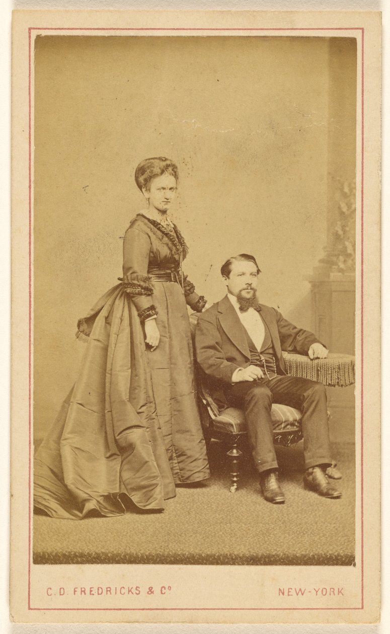 Unidentified Couple: Woman Standing, Man with Vandyke Beard Seated by Charles DeForest Fredricks