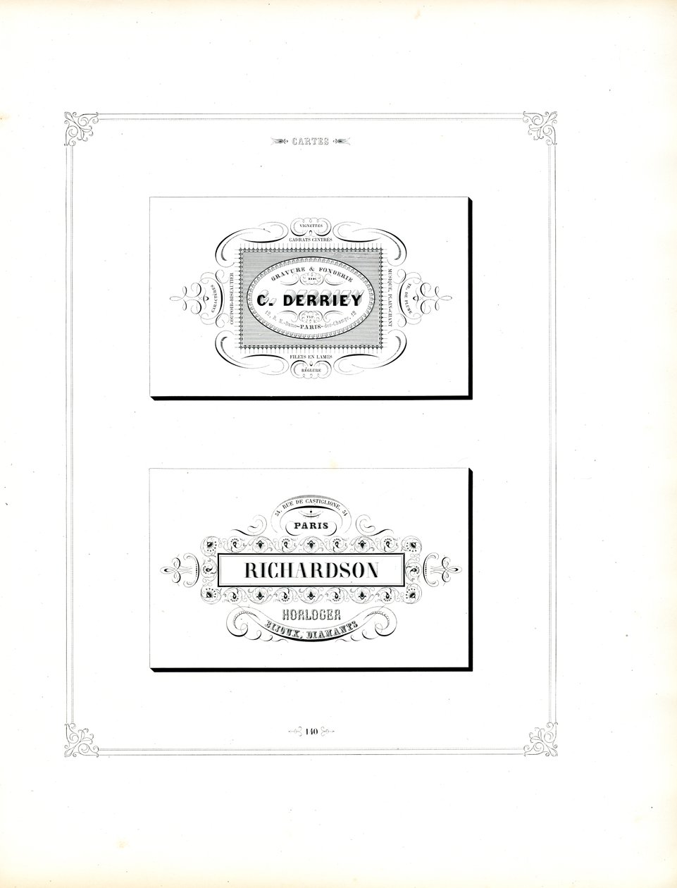 Business Card Designs of the Second Empire by Charles Derriey