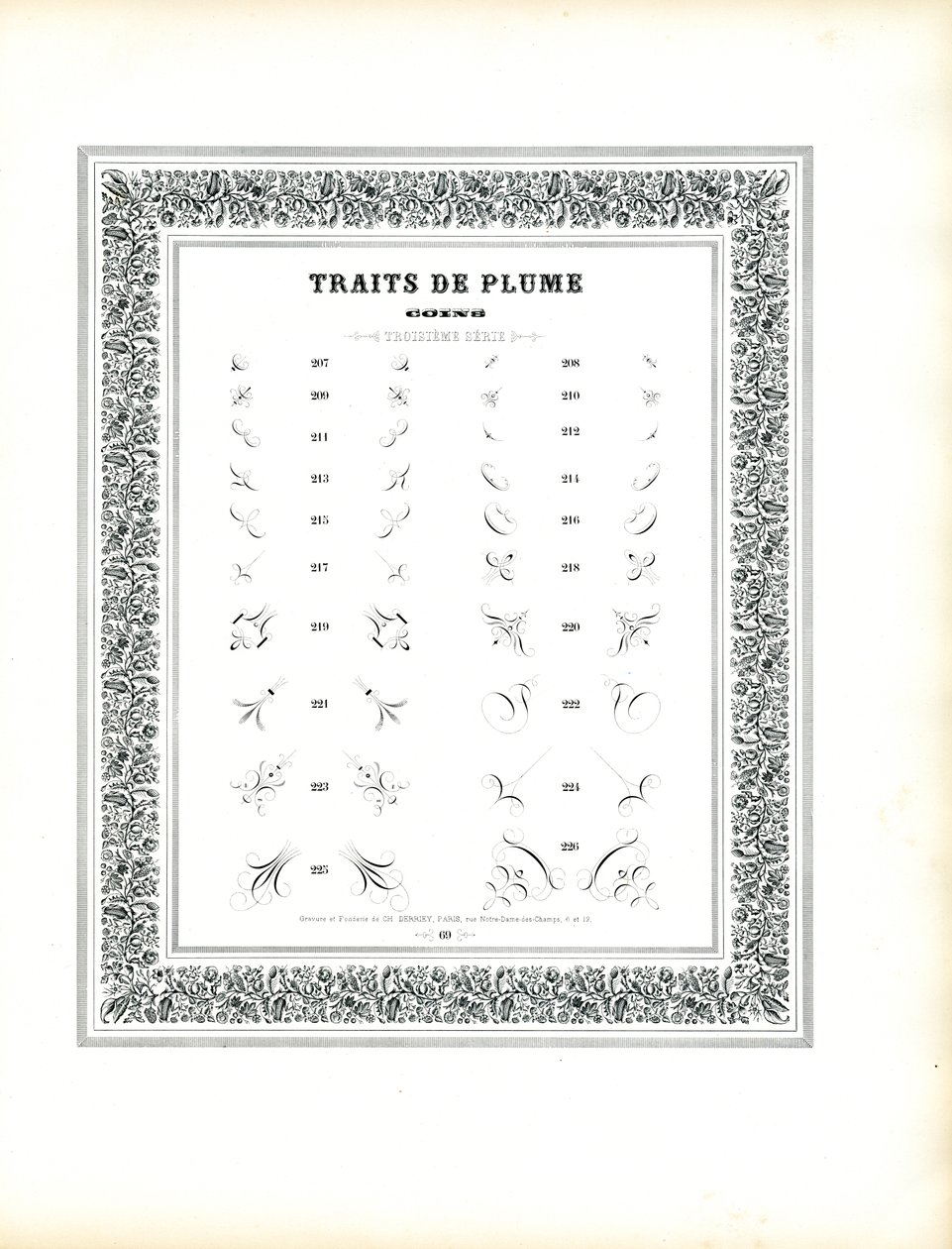 Calligraphic Corner Elements - Traits de Plume Coins by Charles Derriey