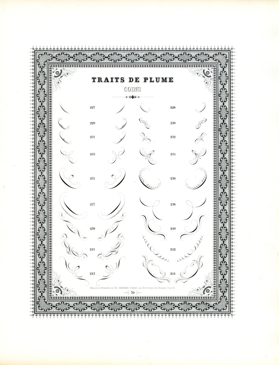 Calligraphic Corner Ornaments by Charles Derriey