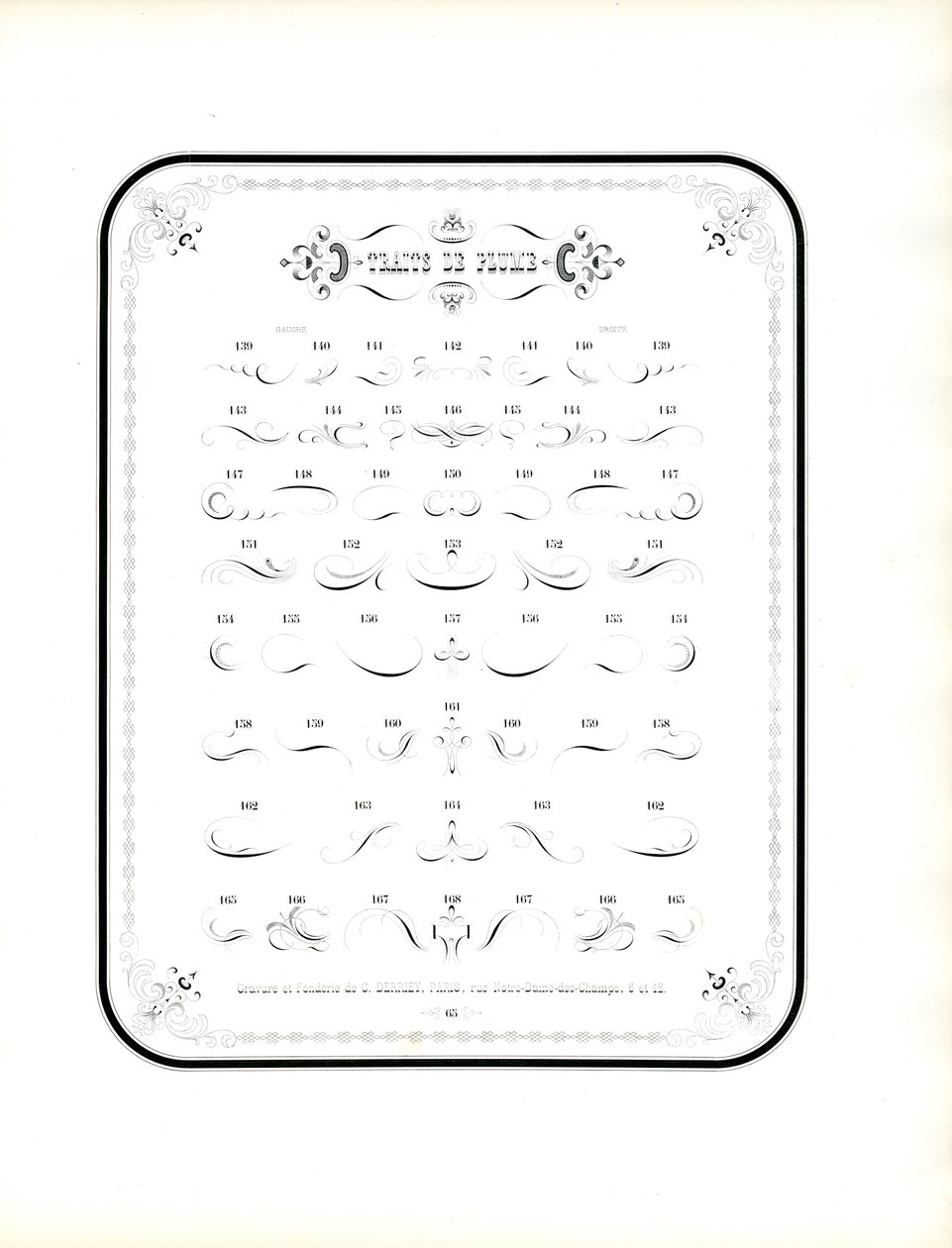 Calligraphic Flourishes and Decorative Elements by Charles Derriey