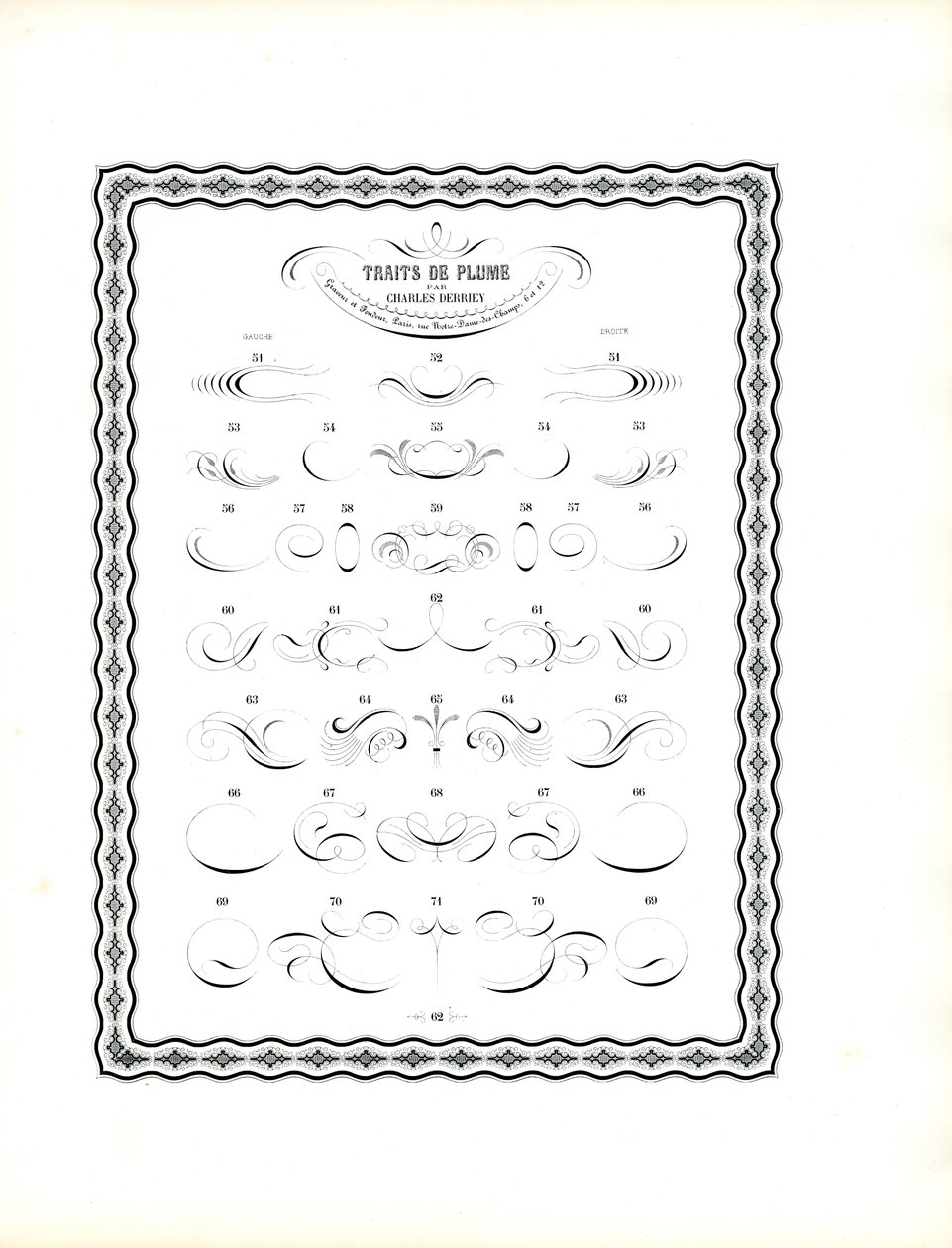 Calligraphic Pen Flourishes - Continuation of the First Series by Charles Derriey