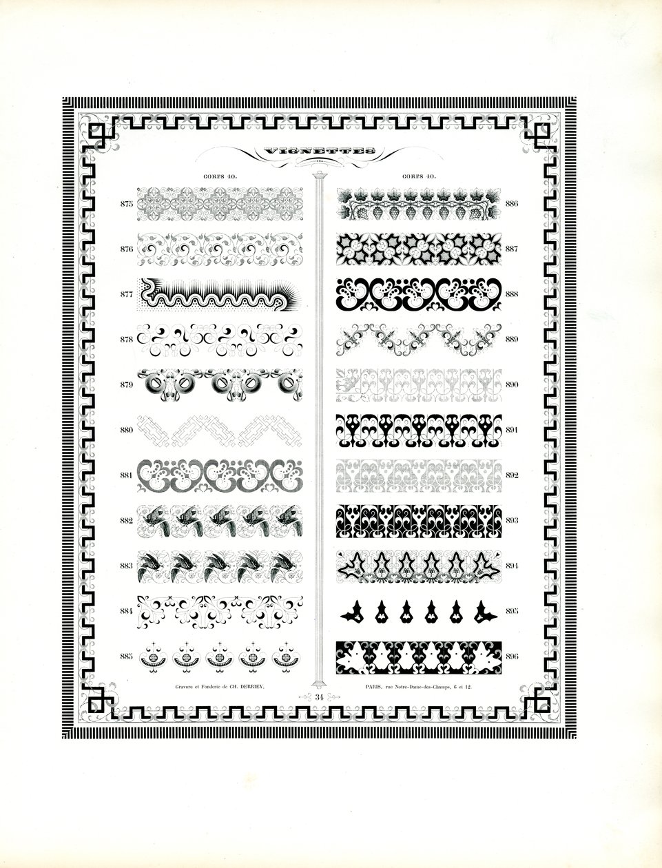Collection of Decorative Borders by Charles Derriey