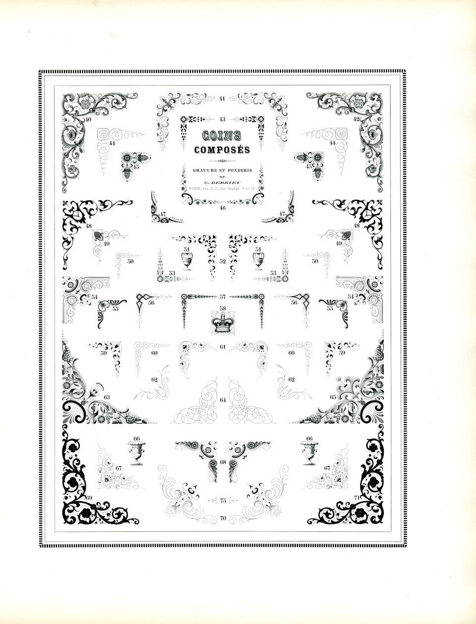 Collection of Decorative Frame Corners by Charles Derriey