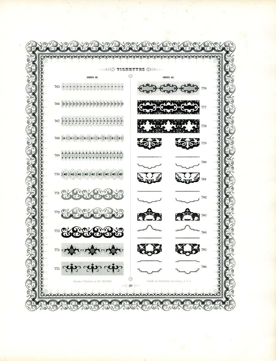 Collection of Ornamental Borders and Decorative Pieces by Charles Derriey