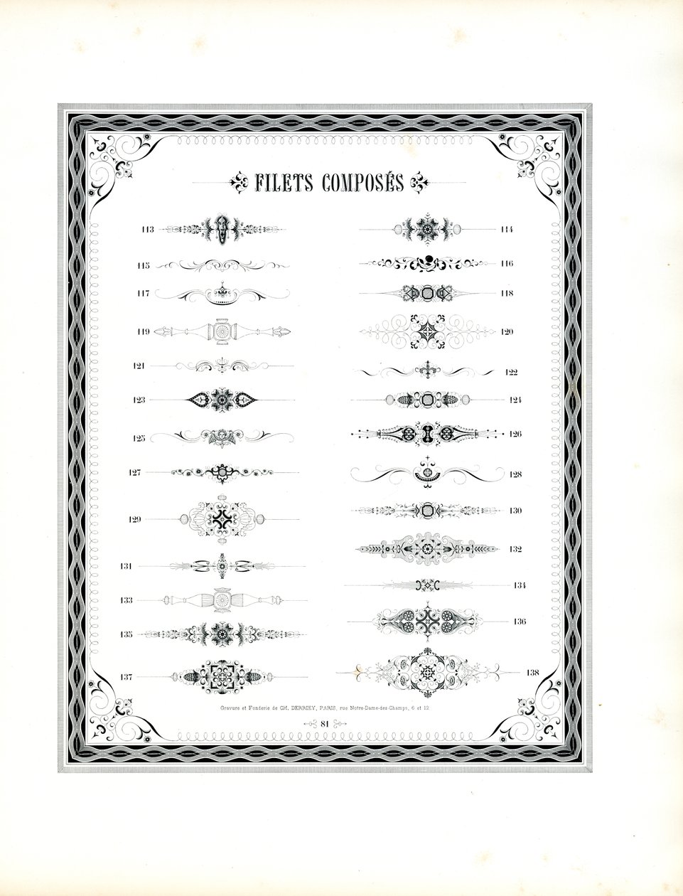 Continuation of Ornamental Rules Collection by Charles Derriey