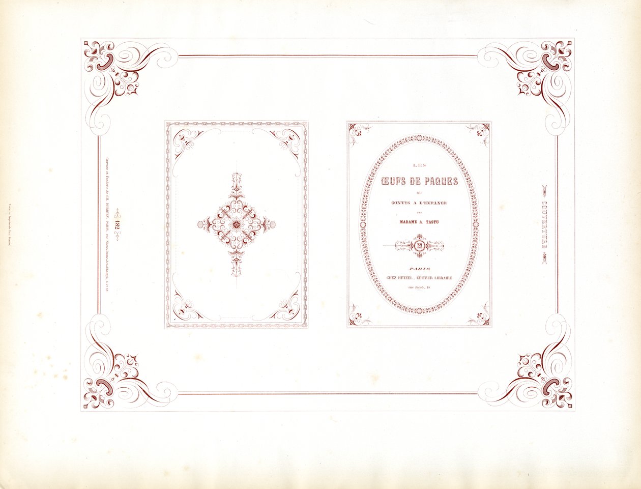 Curved Ornamental Frames for Book Design by Charles Derriey