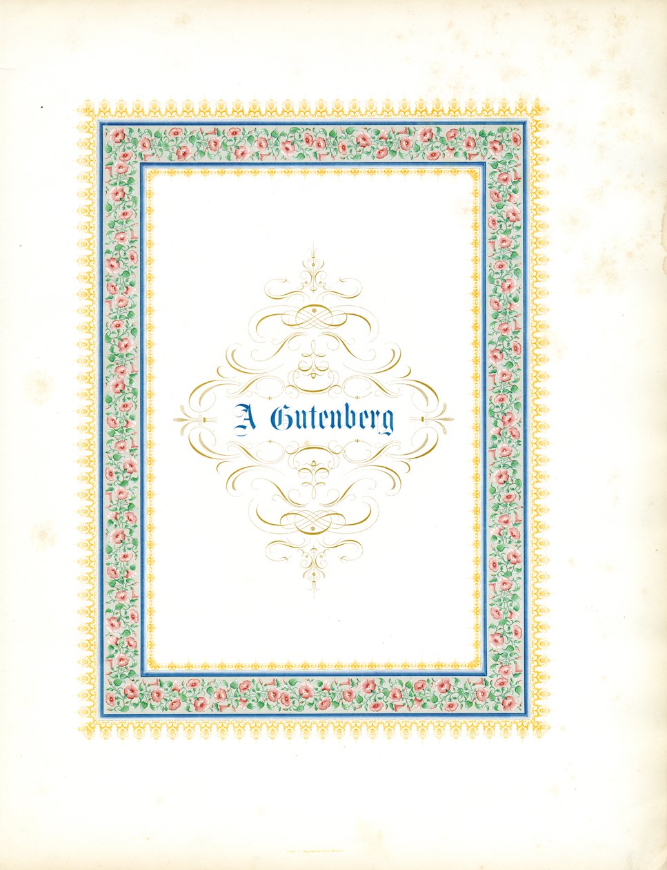 Decorative Floral Ornamental Frame with Calligraphic Inscription by Charles Derriey