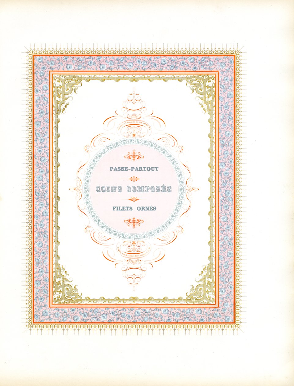 Decorative Frame with Passepartout by Charles Derriey