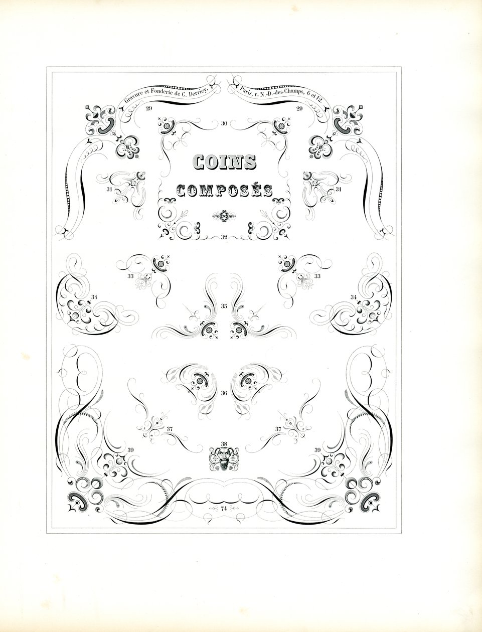 Elegant Corner Elements for Upscale Printing by Charles Derriey