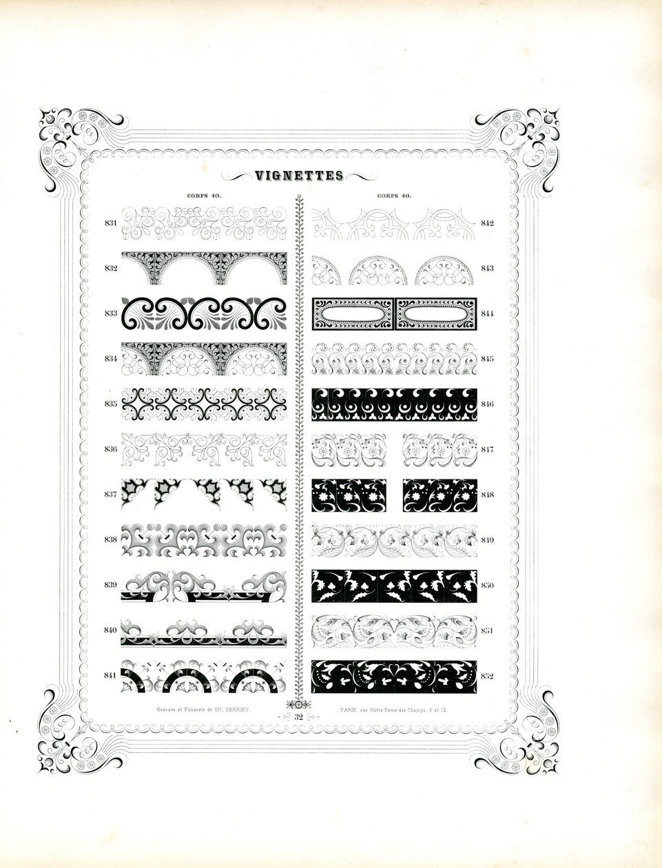 Fine Decorative Borders and Ornamental Strips by Charles Derriey
