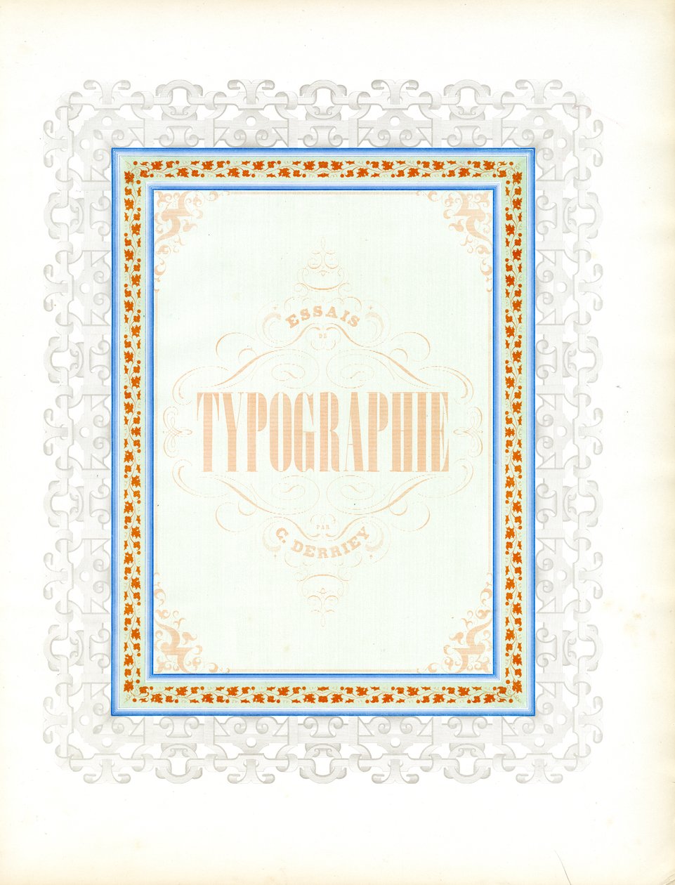 Ornamental Title Page Design for Typographic Publication by Charles Derriey