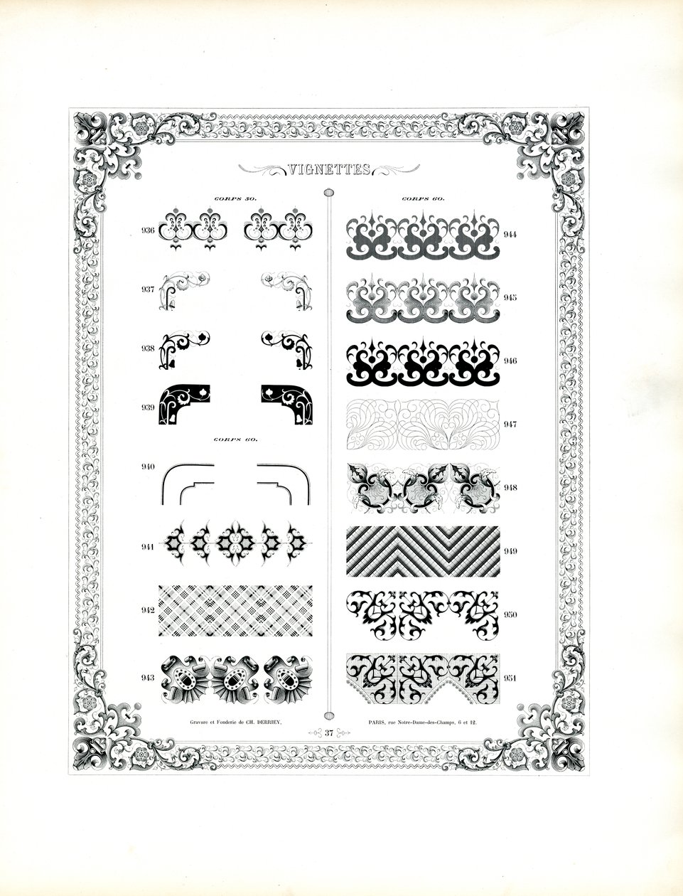 Ornamental Vignettes and Corner Pieces by Charles Derriey