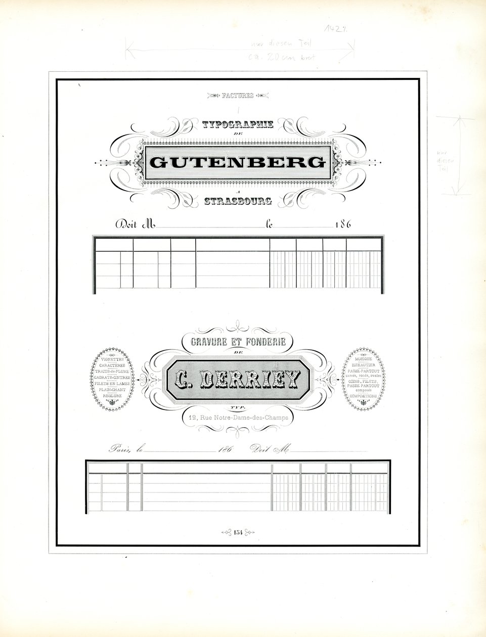 Representative Letterheads for Typography and Type Foundry by Charles Derriey
