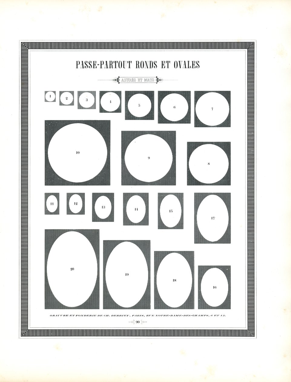 Round and Oval Passepartout Templates by Charles Derriey