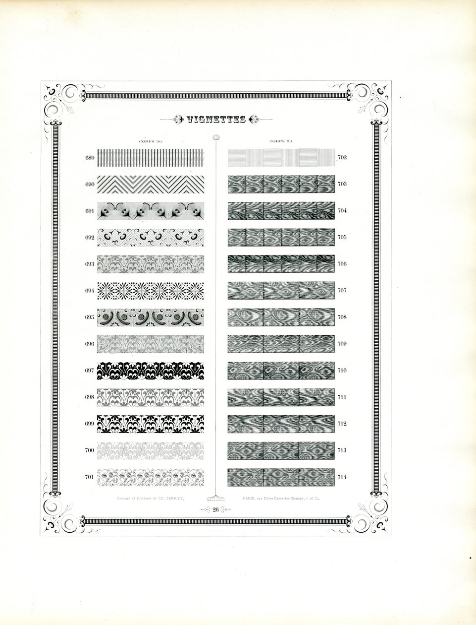 Specimen Catalog of Decorative Borders and Ornamental Lines by Charles Derriey