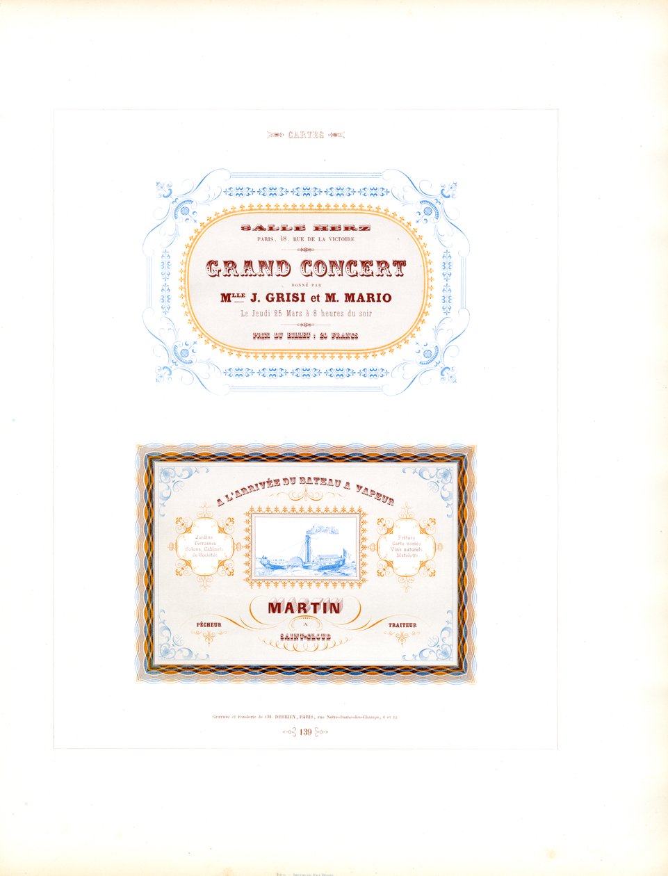 Specimen Prints for Administrative Documents by Charles Derriey