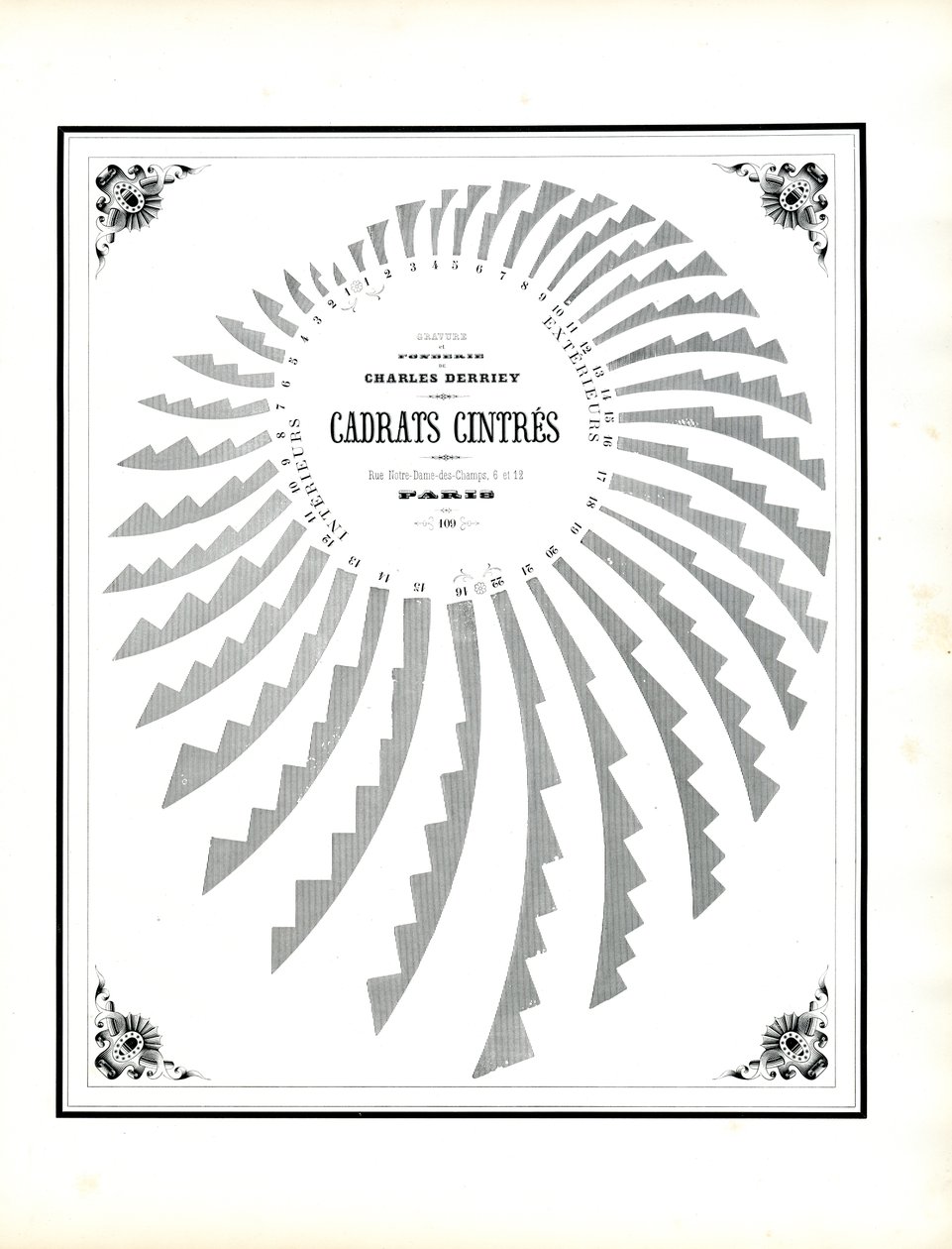 Spiral-Shaped Decorative Elements for Curved Frames by Charles Derriey