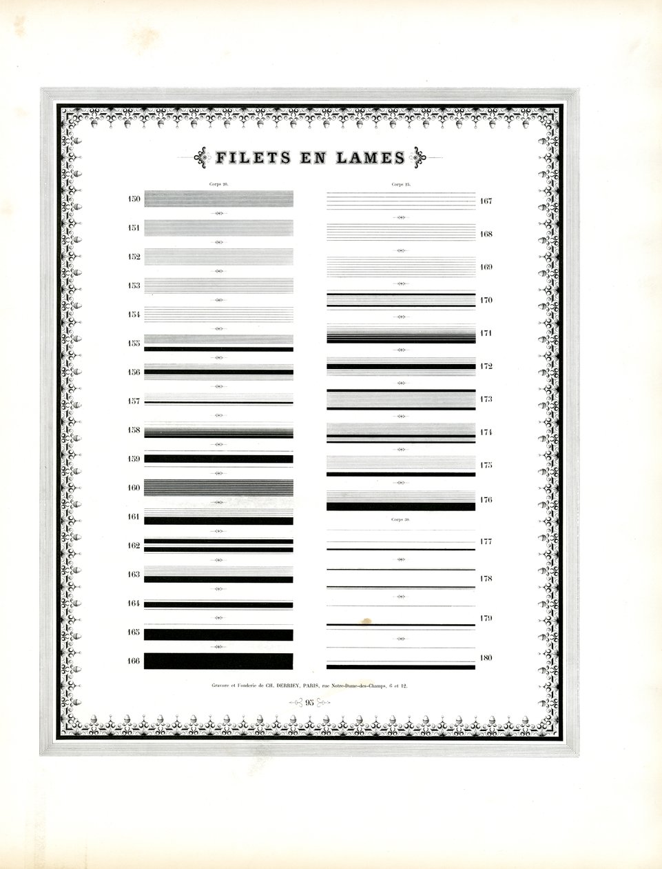 Typographic Line Elements - Filets en Lames by Charles Derriey