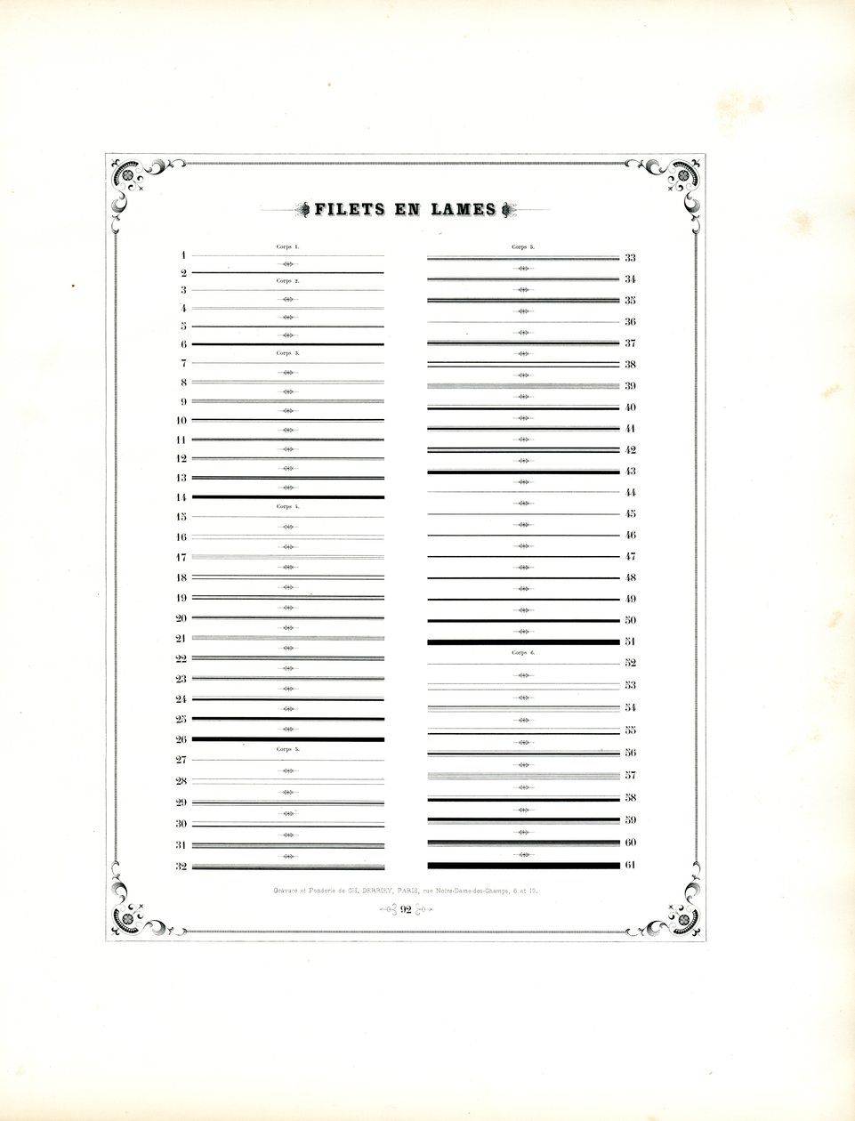 Typographic Ornamental Rules by Charles Derriey