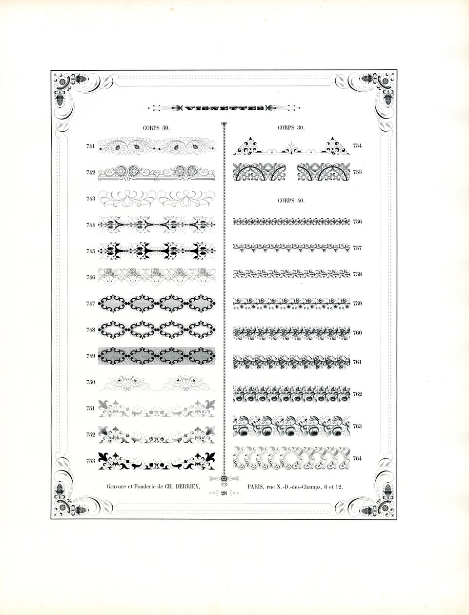 Versatile Decorative Borders for Book Printing by Charles Derriey