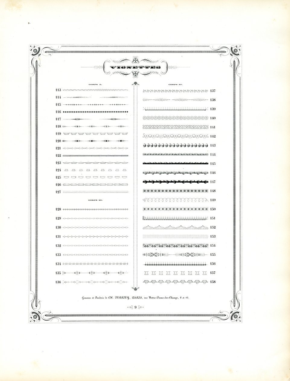 Vignette Specimen Catalog Sheet 3 by Charles Derriey