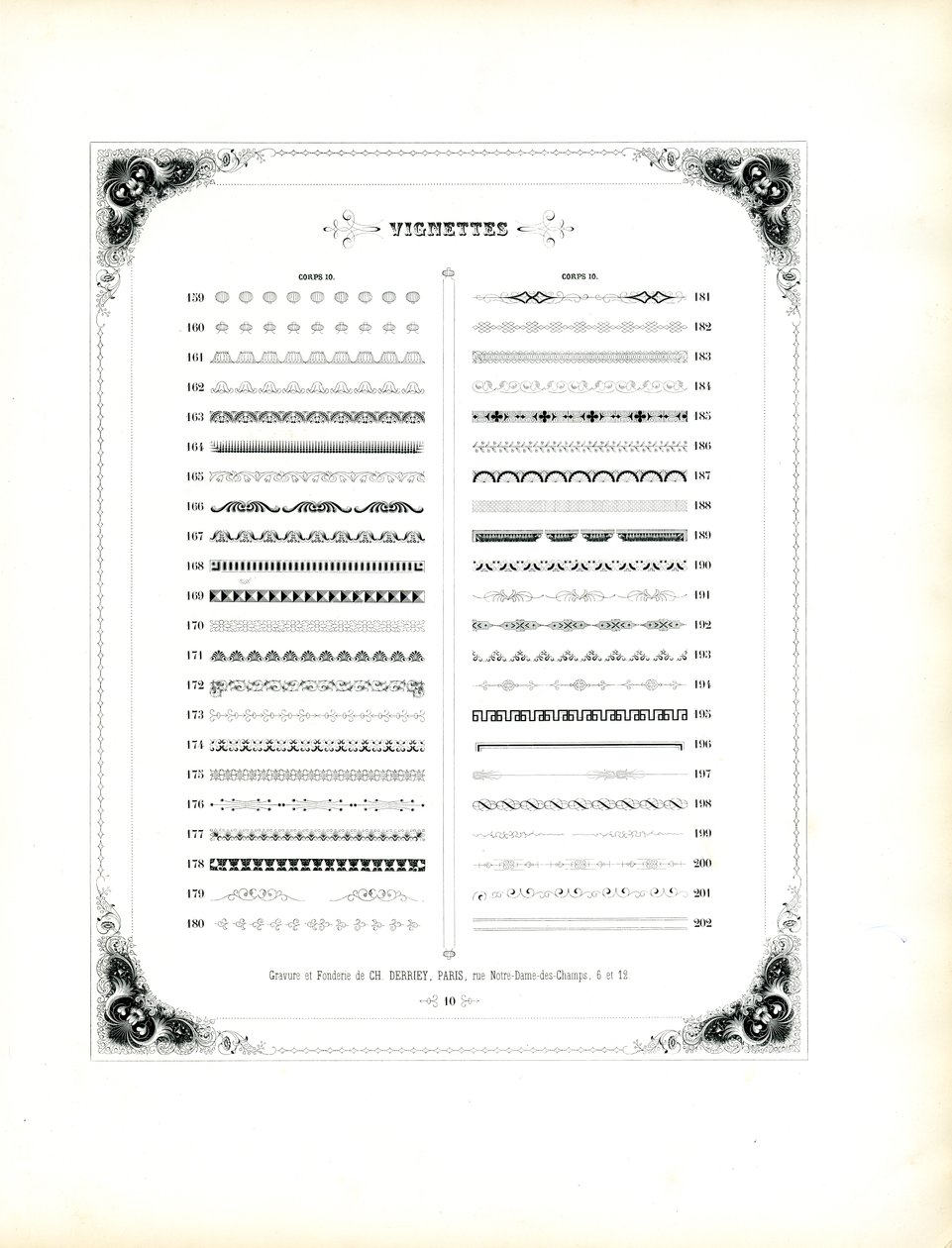 Vignette Specimen Catalog Sheet 4 by Charles Derriey