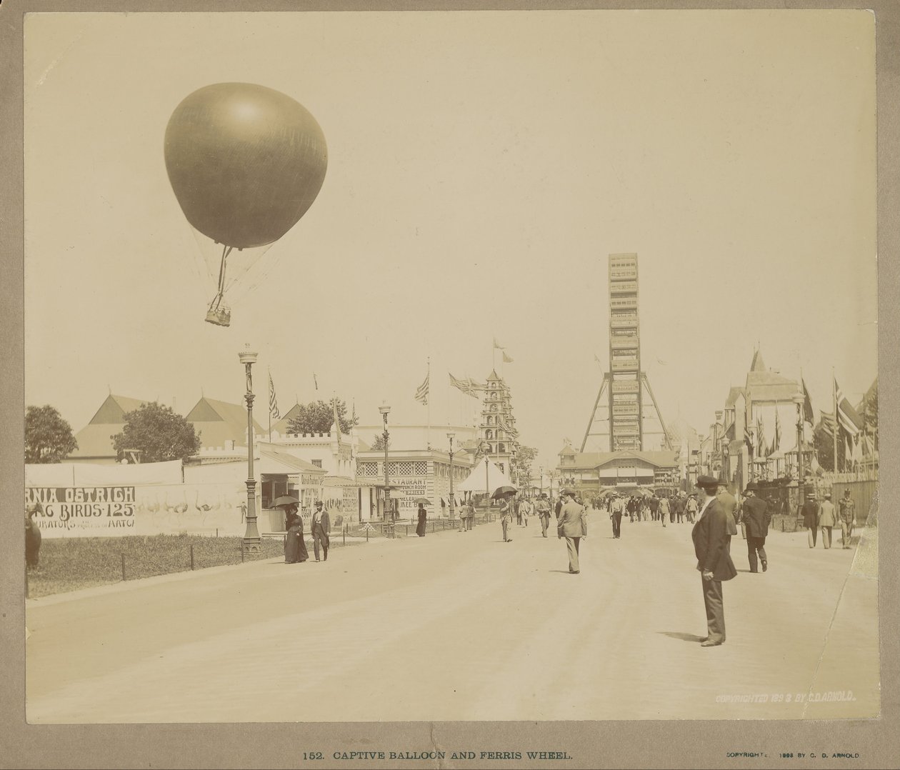 Captive Balloon and Ferris Wheel, World Columbian Exposition, Chicago by Charles Dudley Arnold