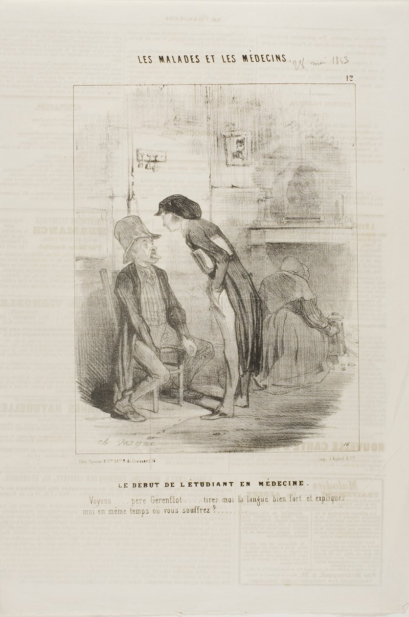 A Medical Student Starting Out (plate 12) by Charles Emile Jacque