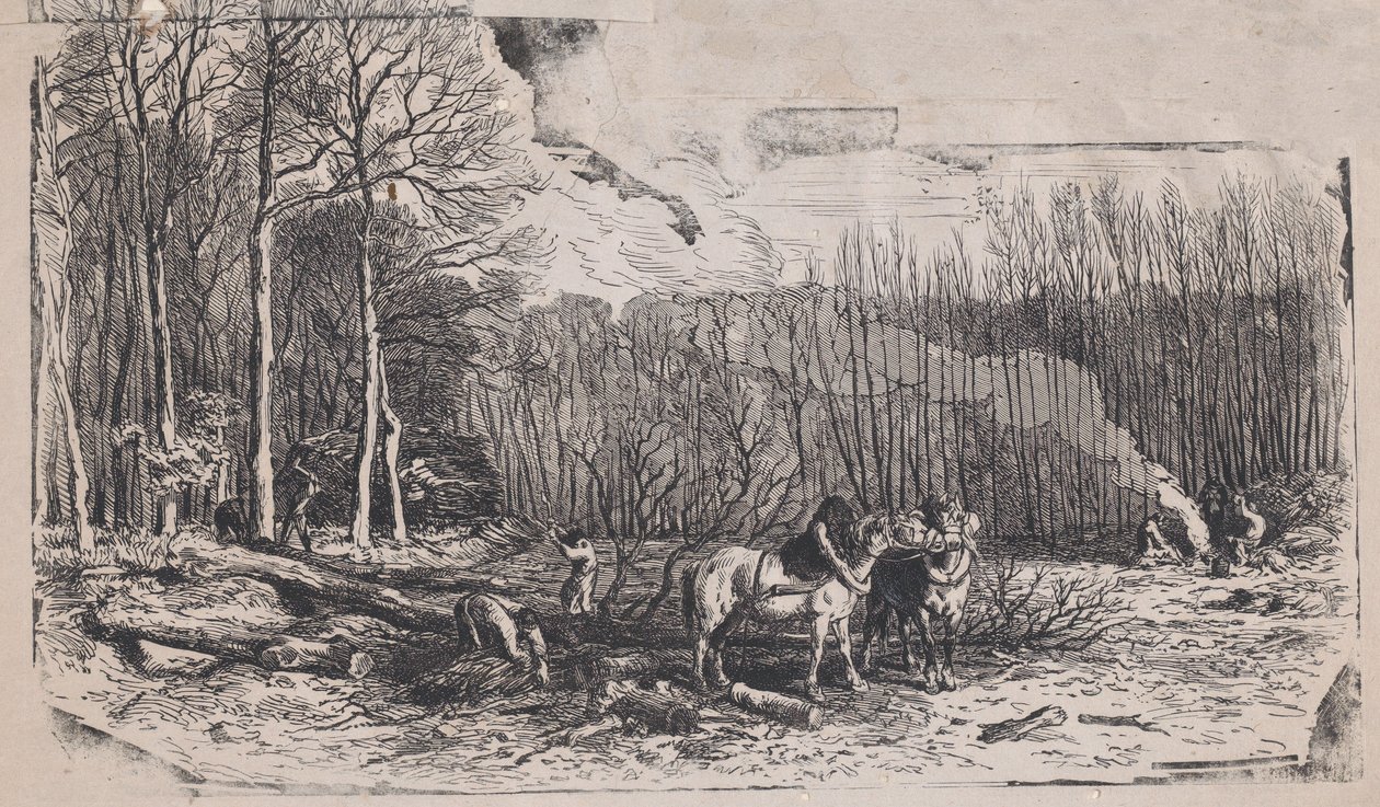 February from Album of Rustic Subjects by Charles Emile Jacque
