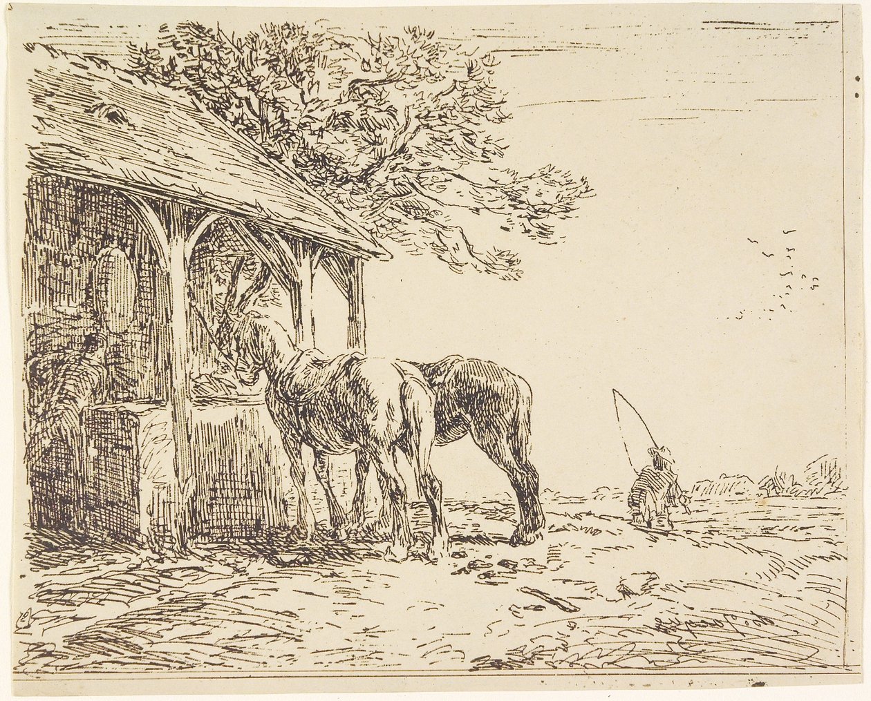 Horses at a Stable, 19th century by Charles Emile Jacque
