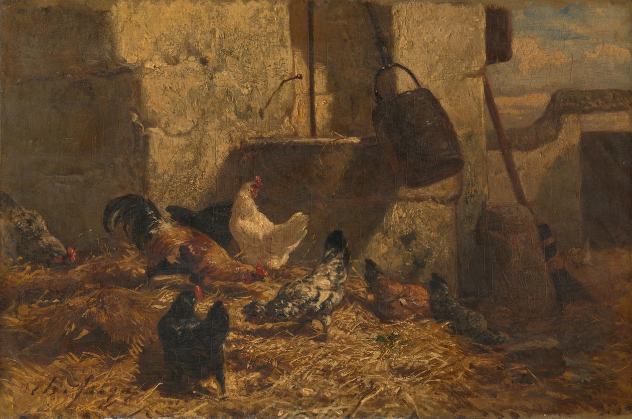 Chickens by Charles Emile Jacque