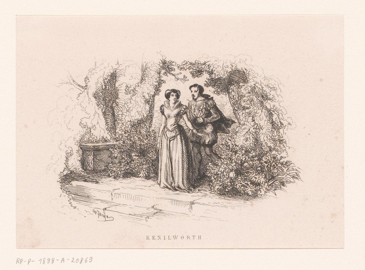 Couple in a Garden by Charles Emile Jacque