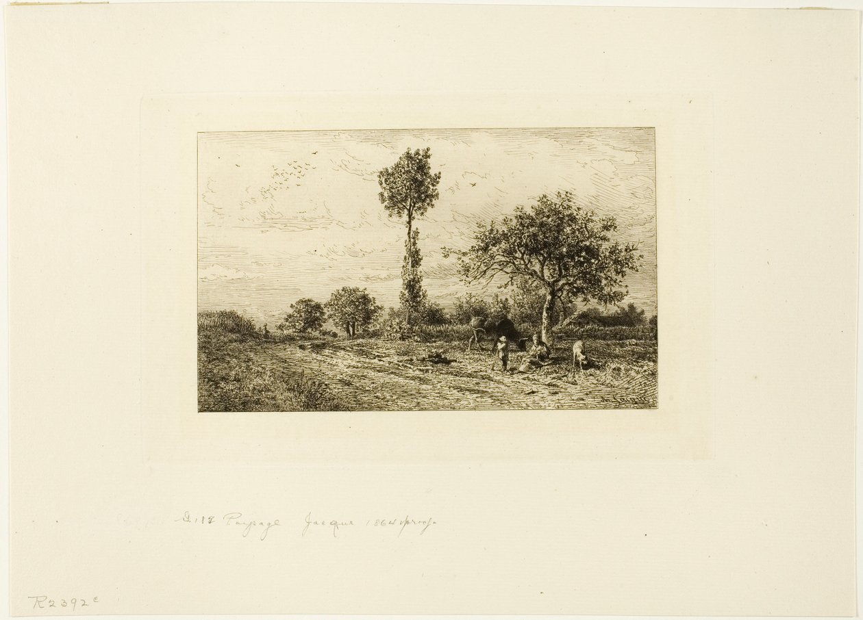 Landscape with Curving Road by Charles Emile Jacque