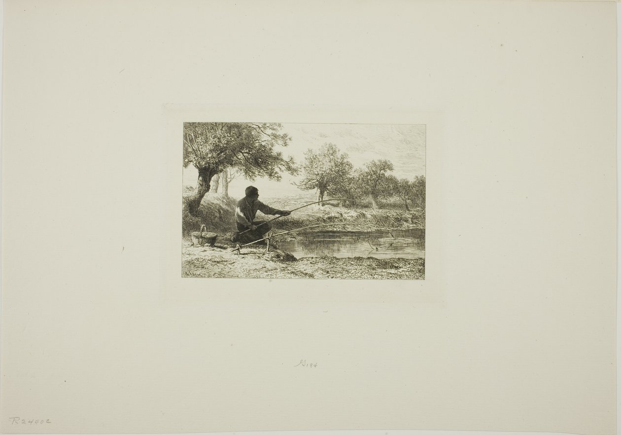 Pole Fishing by Charles Emile Jacque