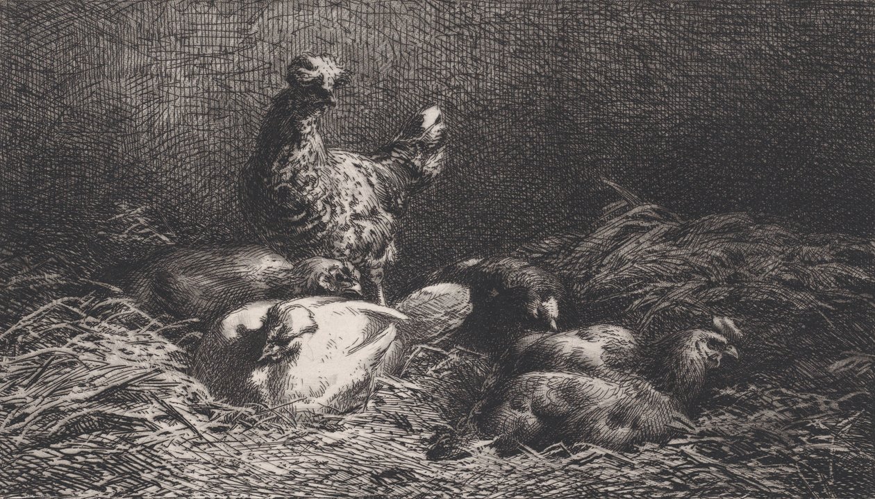 Poules by Charles Emile Jacque