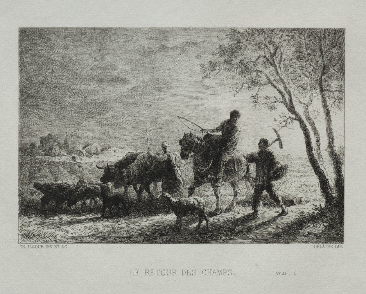 Returning from the Fields by Charles Emile Jacque