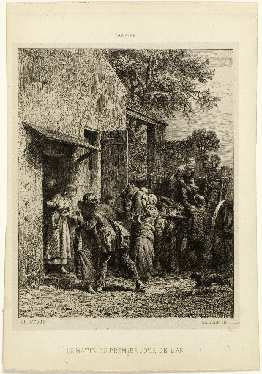 The Morning of the First Day of the Year by Charles Emile Jacque